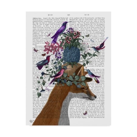 Fab Funky 'Fox Birdkeeper Text With Pineapple' Canvas Art,18x24